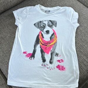 p.s. from Aeropostale Girls White Short Sleeve Puppy T-shirt Size 10